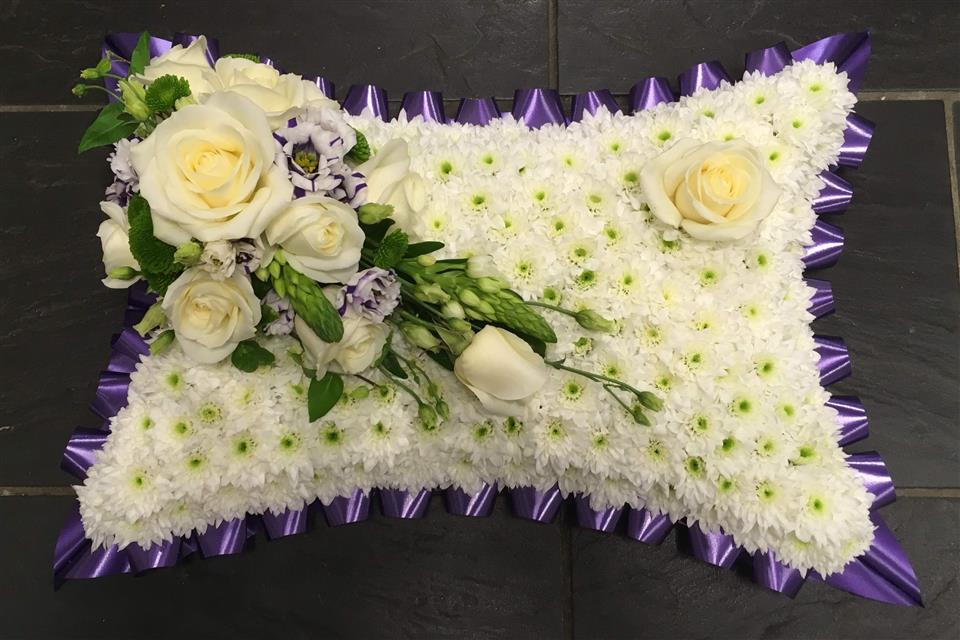 based floral pillow funeral Penzance.